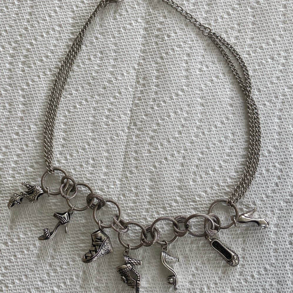 Vintage Charm Necklace with Shoe Pendants